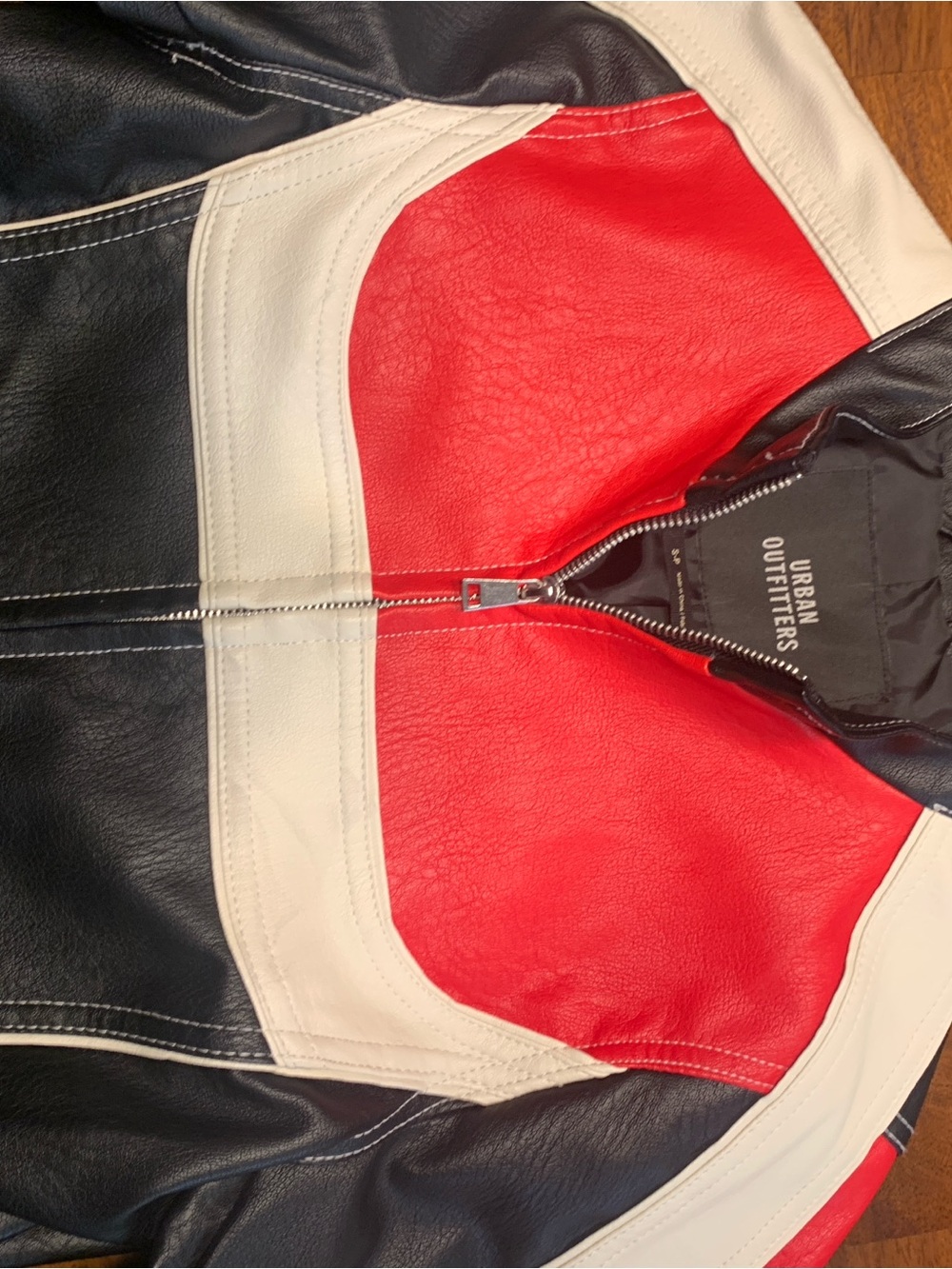 Urban Outfitters Red, Black & White Colorblock Bomber Jacket